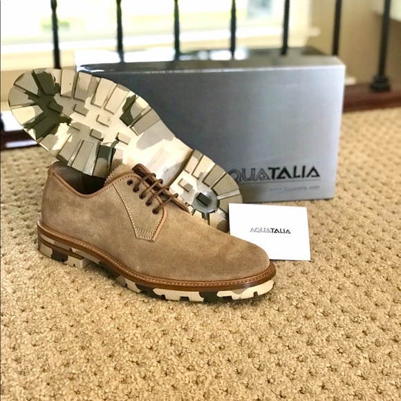 Aquatalia James dress suede shoe in tan - Picture 8 of 8